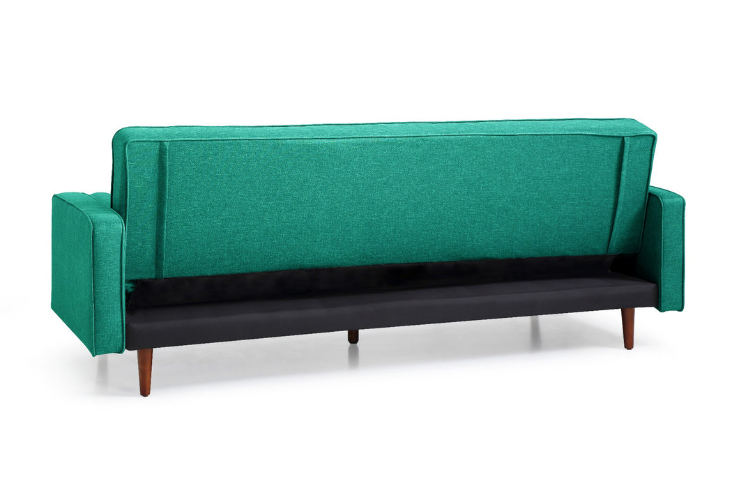 Sofa Bed 3 Seater Button Tufted Lounge Set for Living Room Couch in Velvet Green Colour