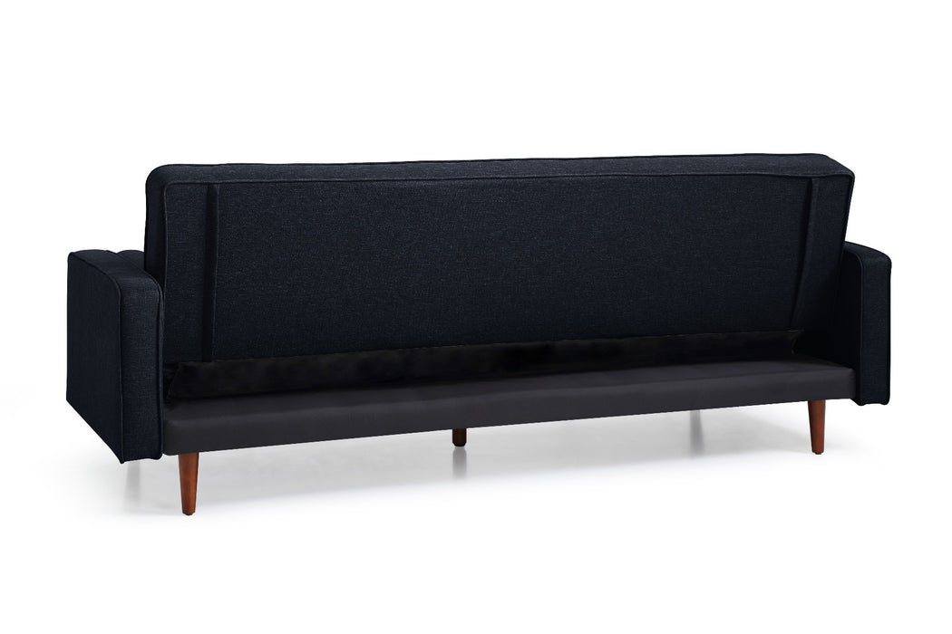 Sofa Bed 3 Seater Button Tufted Lounge Set for Living Room Couch in Velvet Black Colour