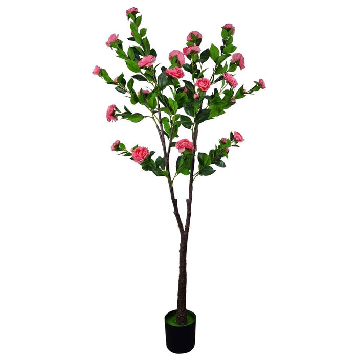 Flowering Natural Pink Artificial Camellia Tree 180cm