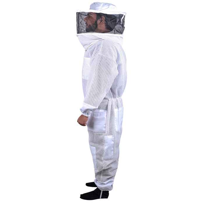 Beekeeping Bee Full Suit 3 Layer Mesh Ultra Cool Ventilated Round Head Beekeeping Protective Gear SIZE S