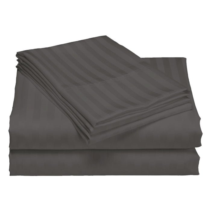 Royal Comfort 1200TC Quilt Cover Set Damask Cotton Blend Luxury Sateen Bedding Queen Charcoal Grey