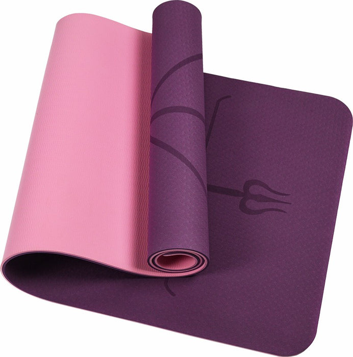 8mm TPE Yoga Mat Exercise Fitness Gym Pilates Non Slip Dual Layer