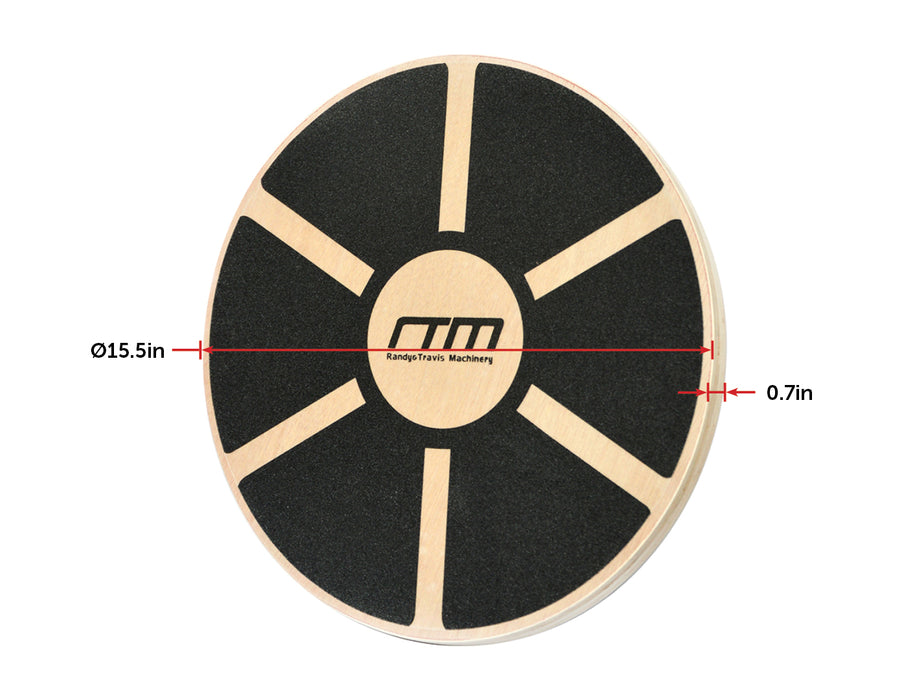 Heavy Duty 15.5" Wooden Balance Board with Non-Slip Pad Fitness