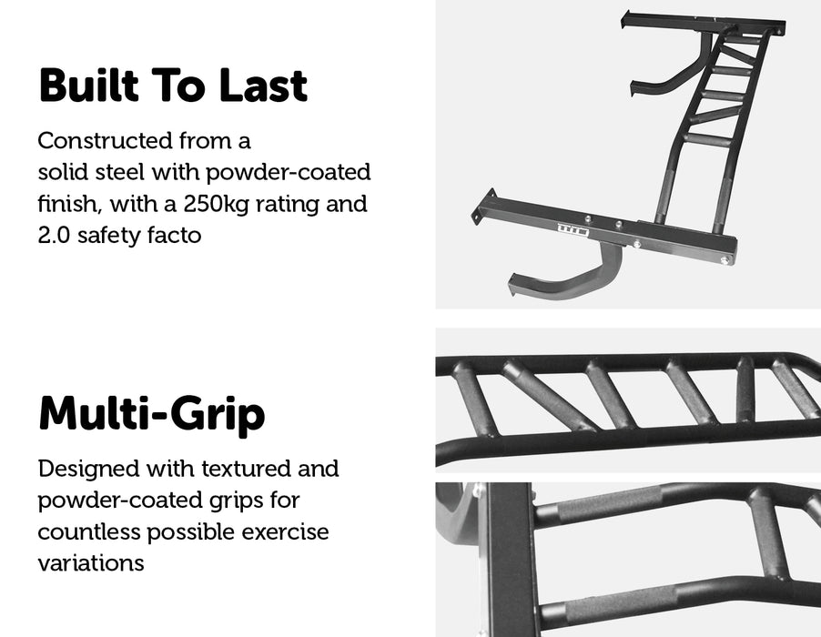 Wall Mounted Multi Grip Chin Up Bar Upper Body Training