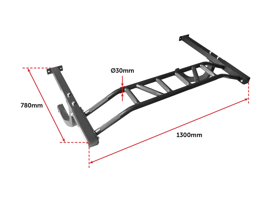 Wall Mounted Multi Grip Chin Up Bar Upper Body Training