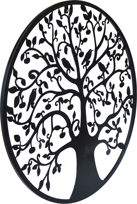 Black Tree of Life Wall Art Hanging Metal Iron Sculpture Garden 60cm