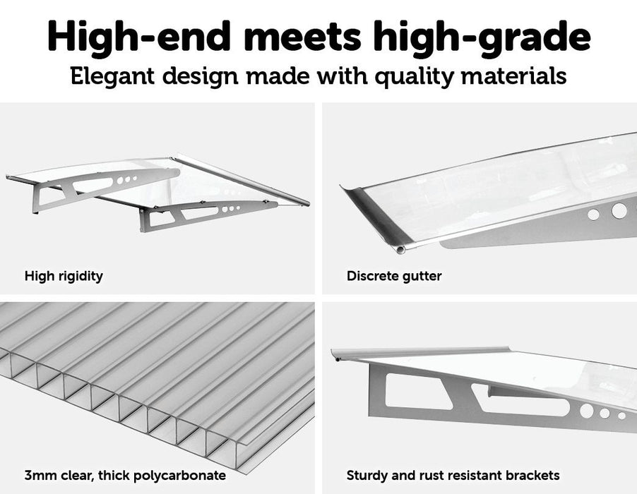 DIY Outdoor Awning Cover 1.4m x 1m Polycarbonate