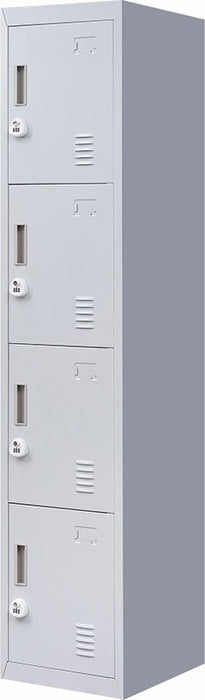 3-digit Combination Lock 4 Door Locker for Office Gym Grey