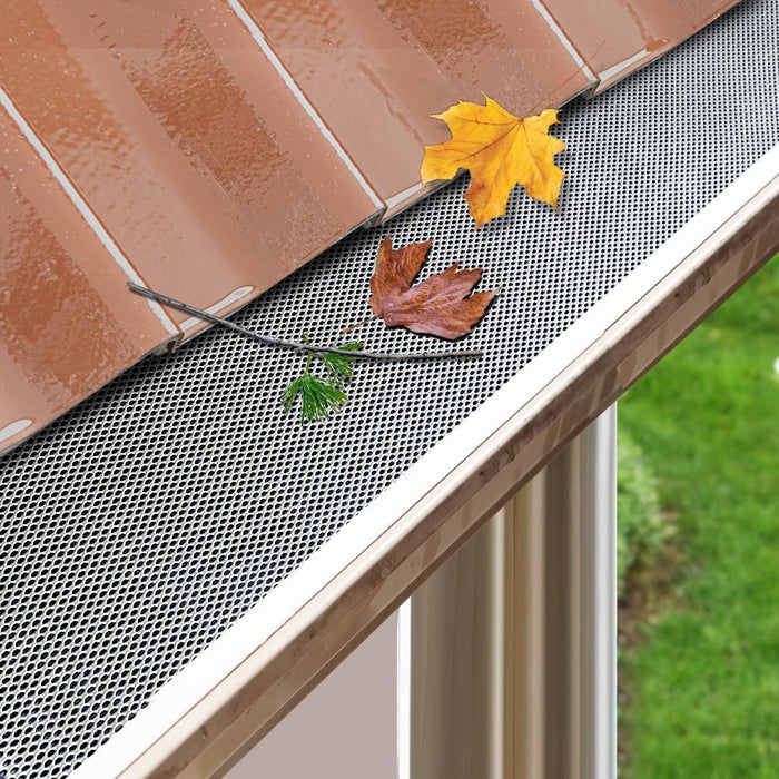 30 Piece Aluminium Gutter Guard Leaf Mesh- Silver