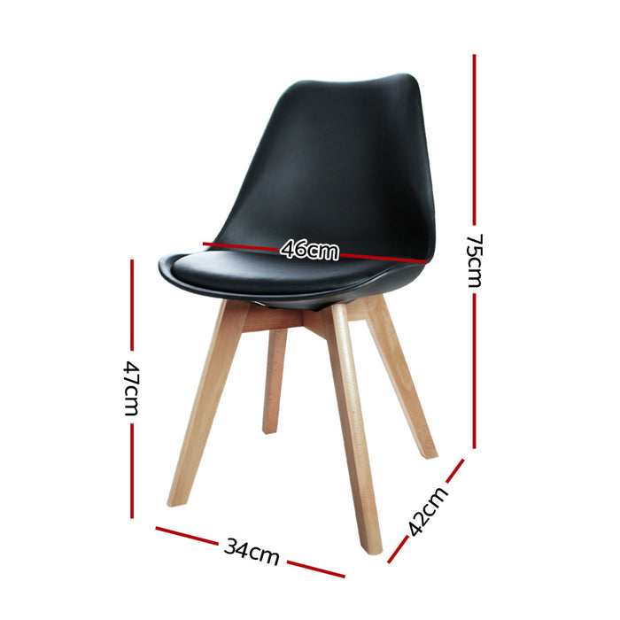 Artiss Set of 4 Padded Dining Chair - Black