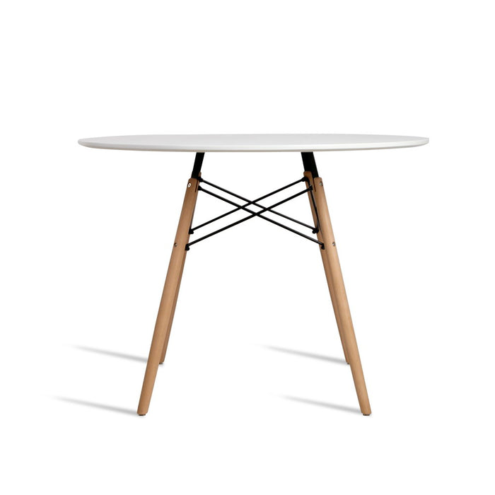 Artiss Dining Table 4 Seater Round Replica DSW Eiffel Kitchen Timber White