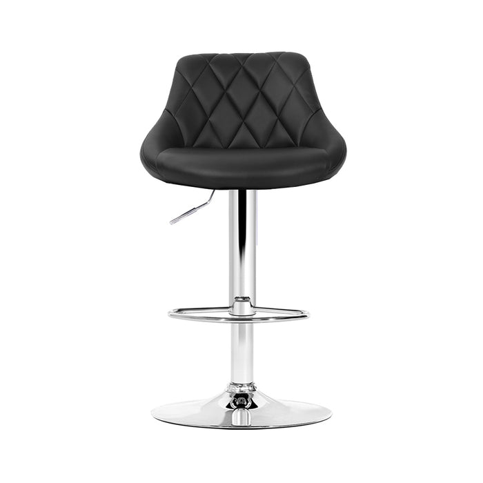 Artiss Set of 4 Bar Stools PU Leather Diamond Style - Black