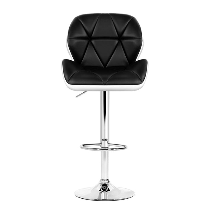 Artiss Set of 2 Kitchen Bar Stools - White, Black and Chrome