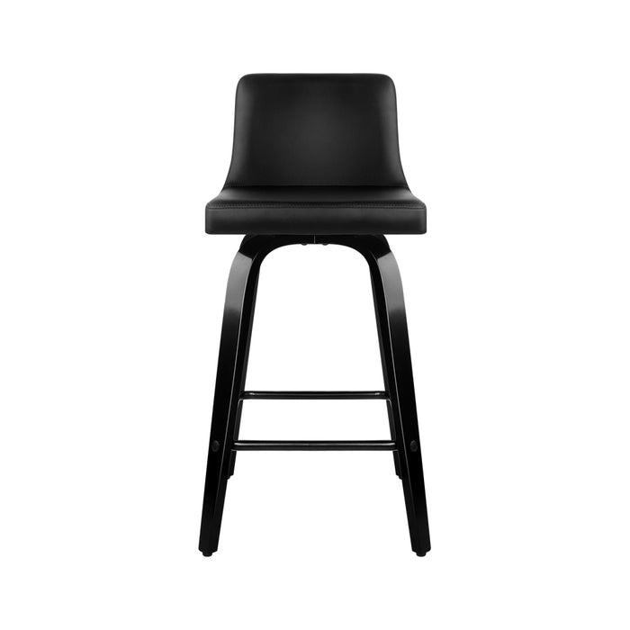 Artiss Set of 4 Wooden PU Leather Bar Stool - Black