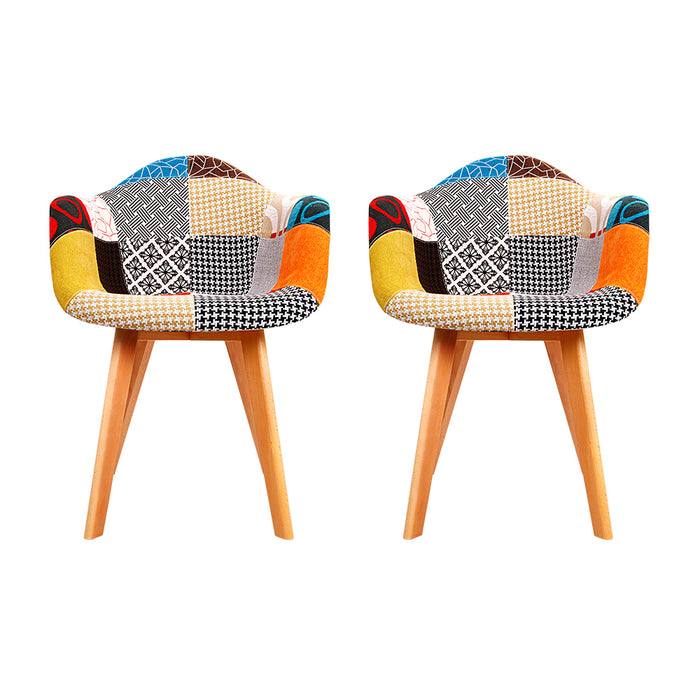 Artiss Set of 2 Fabric Dining Chairs