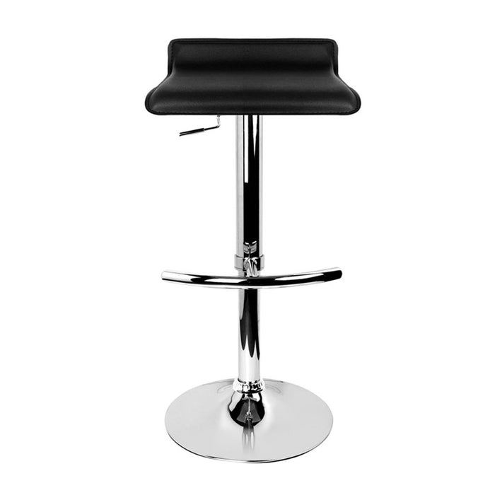 Artiss Set of 4 PU Leather Wave Style Bar Stools - Black