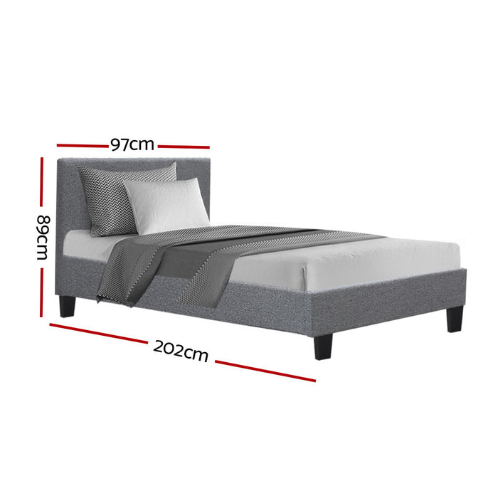 Artiss Neo Bed Frame Fabric - Grey Single