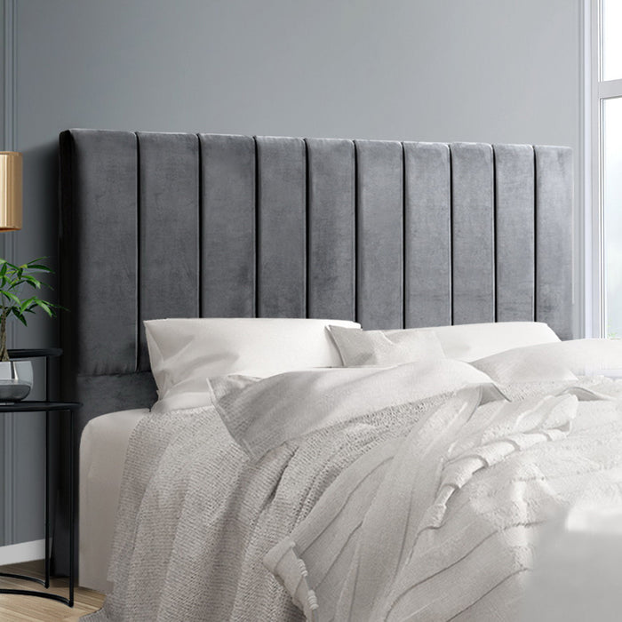 Artiss King Size Fabric Bed Headboard - Grey