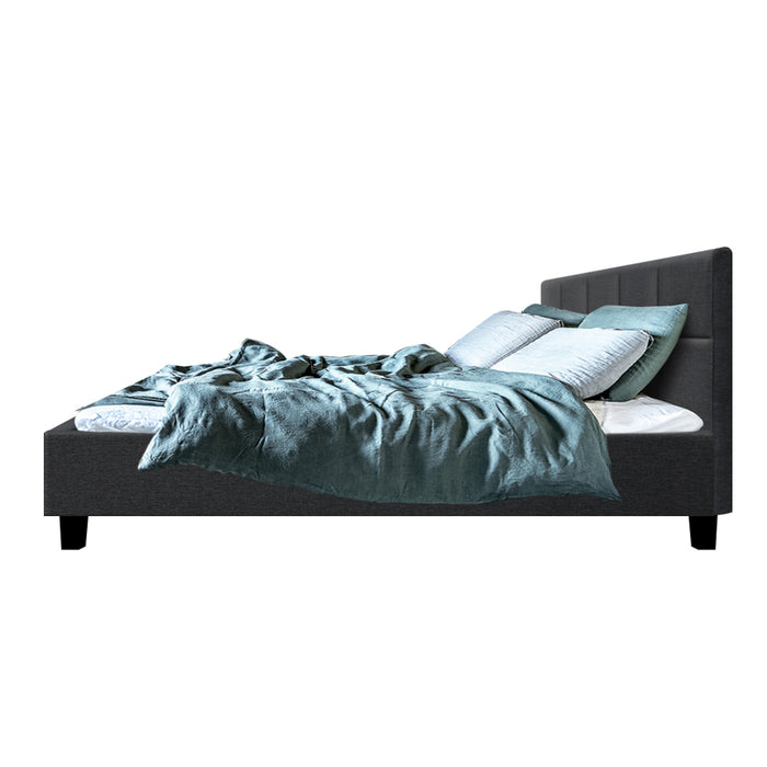 Tino Bed Frame Fabric - Charcoal Queen