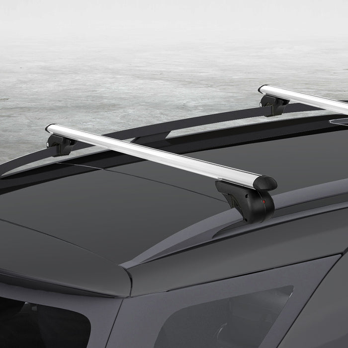 Universal Car Roof Rack 1200mm Cross Bars Aluminium Silver Adjustable Car 90kgs load Carrier