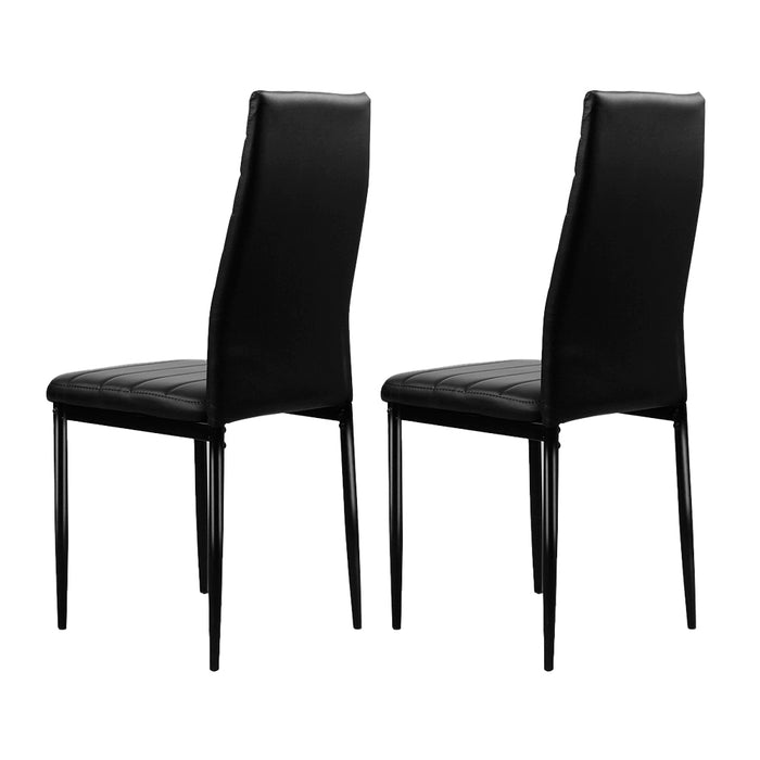 Artiss Set of 4 Dining Chairs PVC Leather - Black