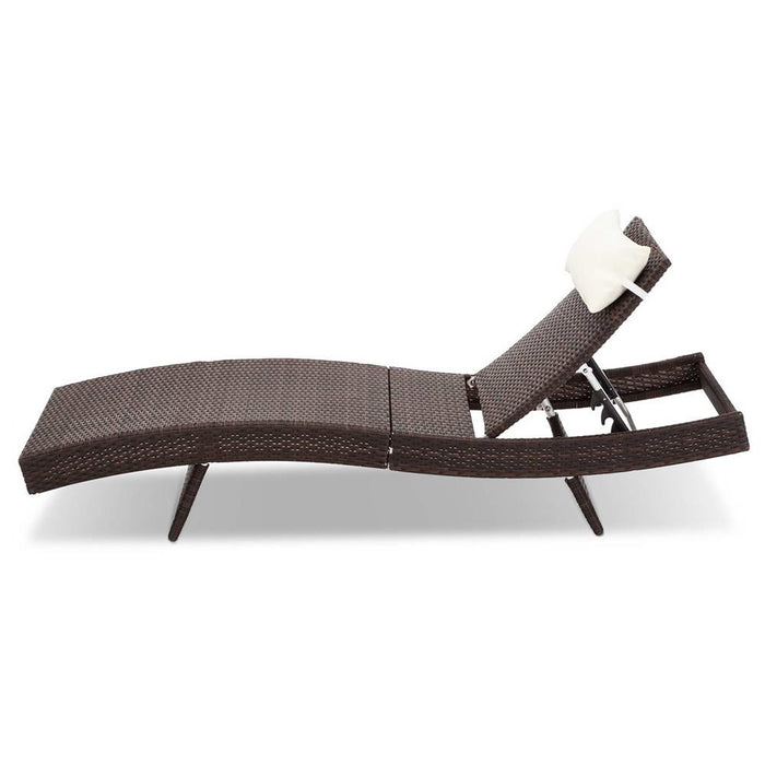 Gardeon Outdoor Sun Lounge Setting Wicker Lounger Day Bed Rattan Patio Furniture Brown