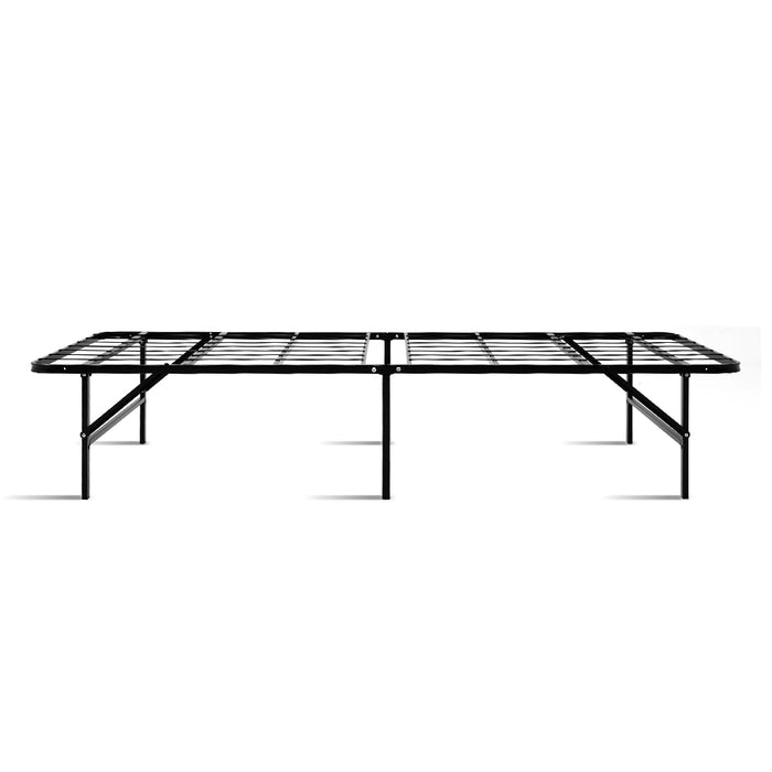 Artiss Foldable Single Metal Bed Frame - Black