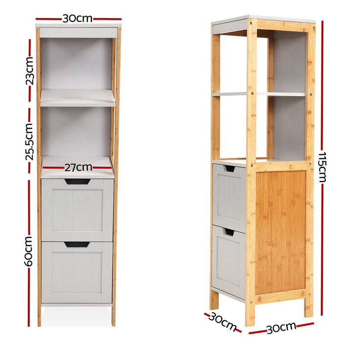 Artiss Bathroom Cabinet Tallboy Furniture Toilet Storage Laundry Cupboard 115cm