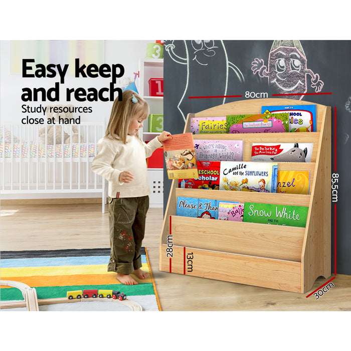 Keezi 5 Tiers Kids Bookshelf Magazine Shelf Rack Organiser Bookcase Display