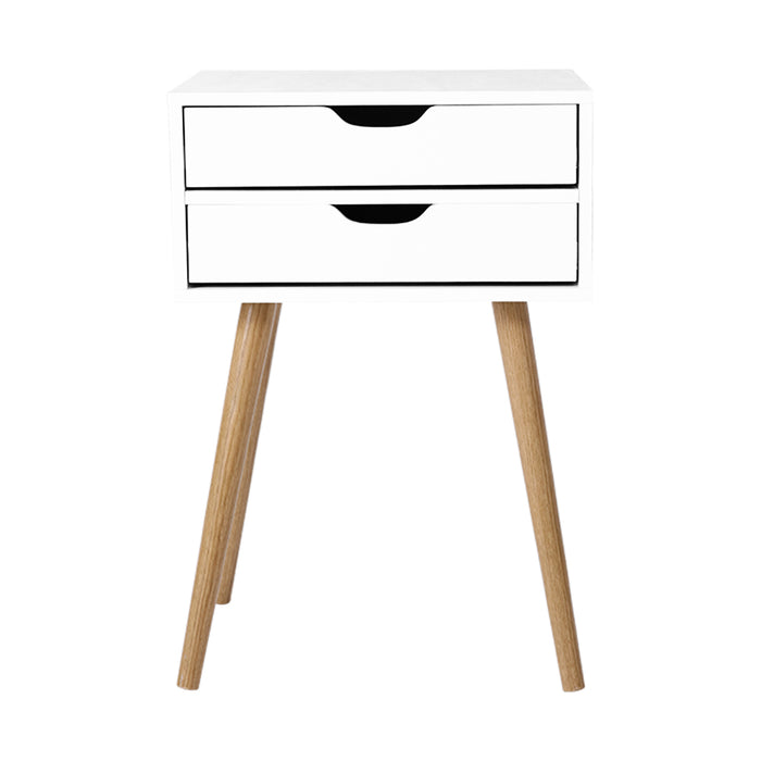 Artiss Bedside Tables Drawers Side Table Nightstand Wood Storage Cabinet White