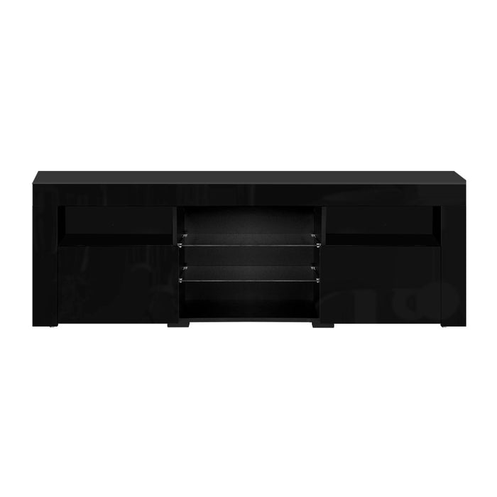 Artiss TV Cabinet Entertainment Unit Stand RGB LED Gloss Furniture 160cm Black