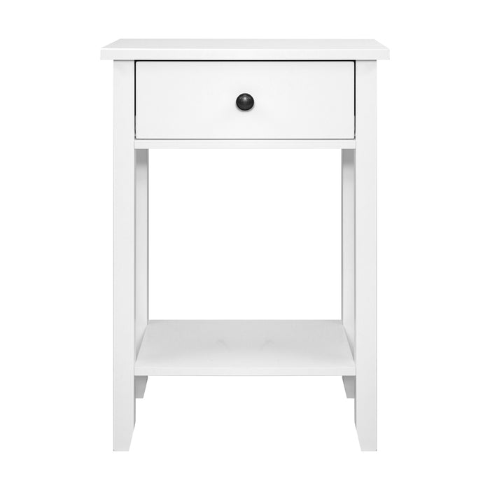 Bedside Tables Drawer Side Table Nightstand White Storage Cabinet White Shelf