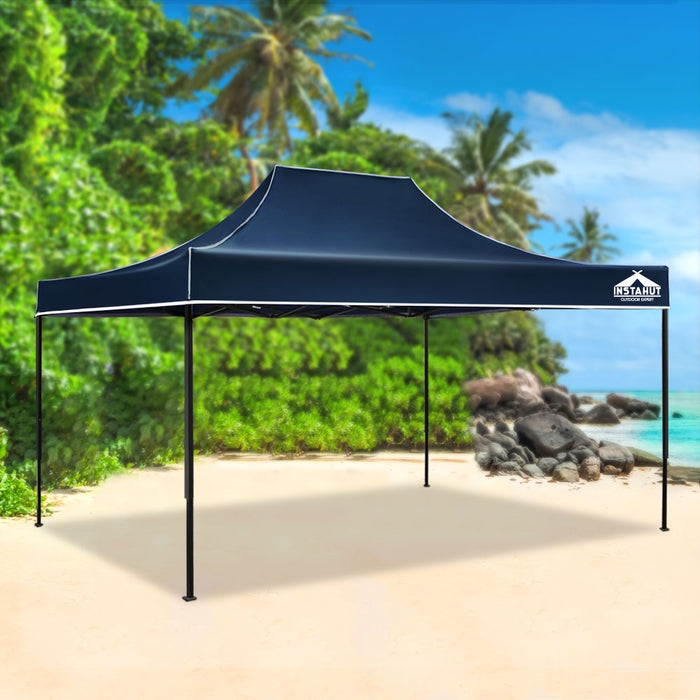 Instahut Gazebo Pop Up Marquee 3x4.5m Outdoor Tent Folding Wedding Gazebos Navy
