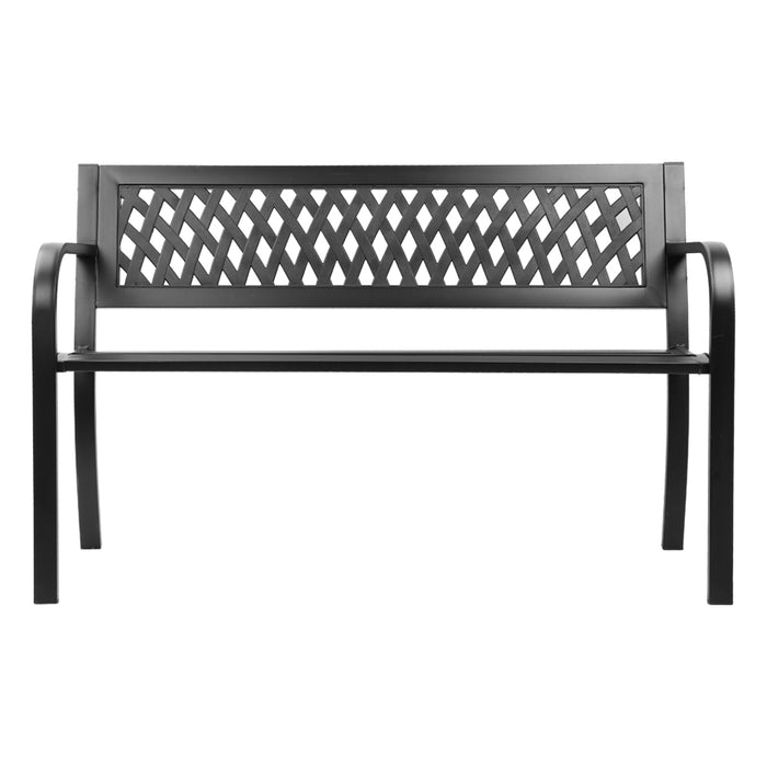 Gardeon Cast Iron Modern Garden Bench - Black