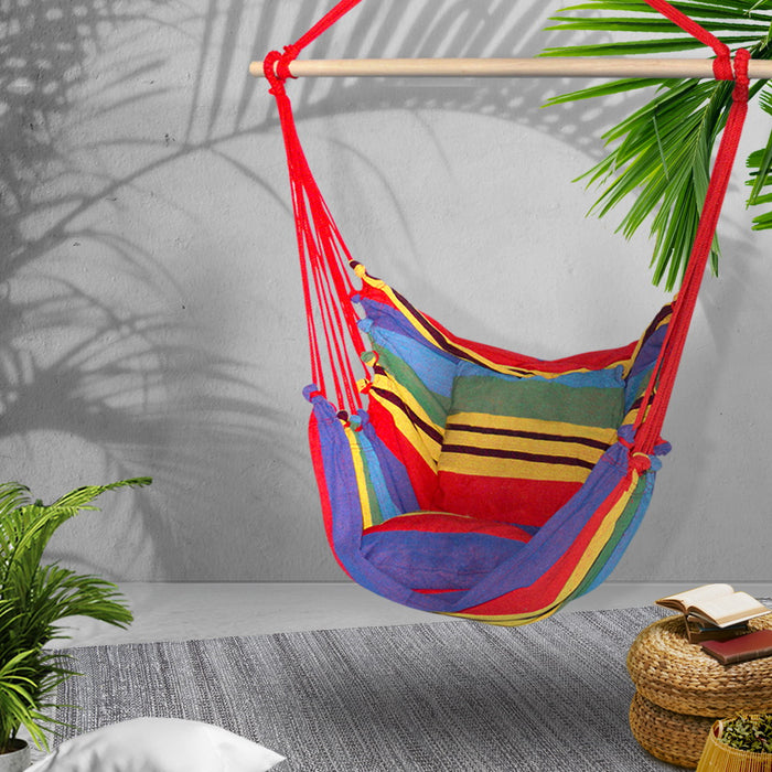 Gardeon Hammock Swing Chair with Cushion - Multi-colour