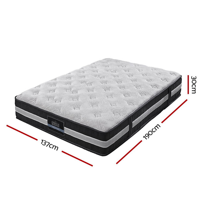 Giselle Bedding Lotus Tight Top Pocket Spring Mattress 30cm Thick – Double