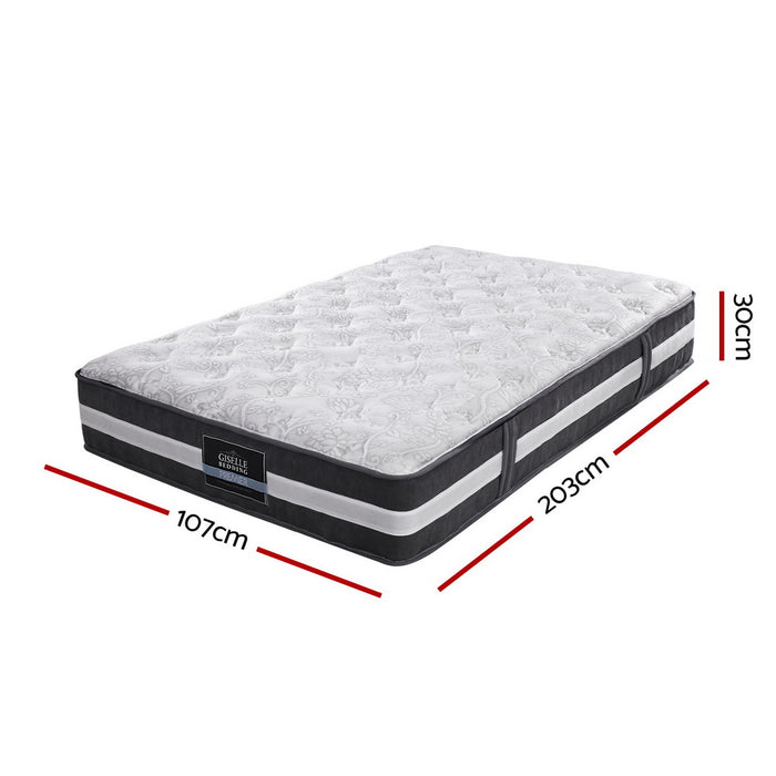 Giselle Bedding Lotus Tight Top Pocket Spring Mattress 30cm Thick – King Single