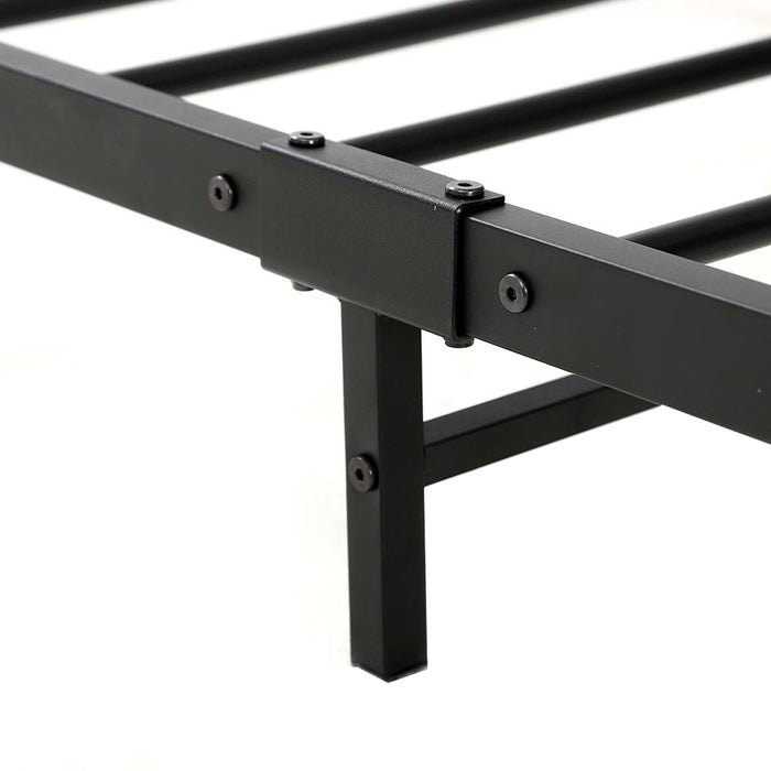 Metal Bed Frame King Single Size Mattress Base Platform Foundation Black Dane