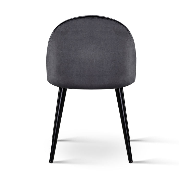 Artiss Set of 2 Velvet Modern Dining Chair - Dark Grey