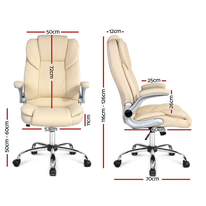 Artiss PU Leather Executive Office Desk Chair - Beige