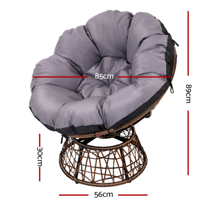 Gardeon Papasan Chair - Brown