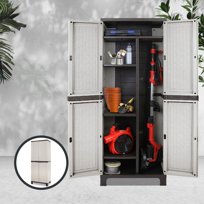 Gardeon Outdoor Storage Cabinet Cupboard Lockable Garage 173cm