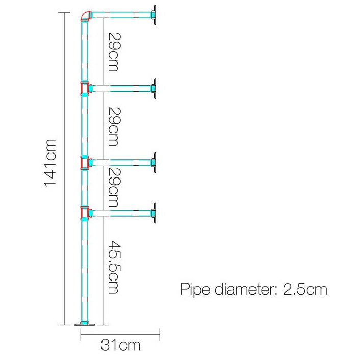 Artiss Wall Shelves Display Bookshelf Industrial DIY Pipe Shelf Rustic Brackets