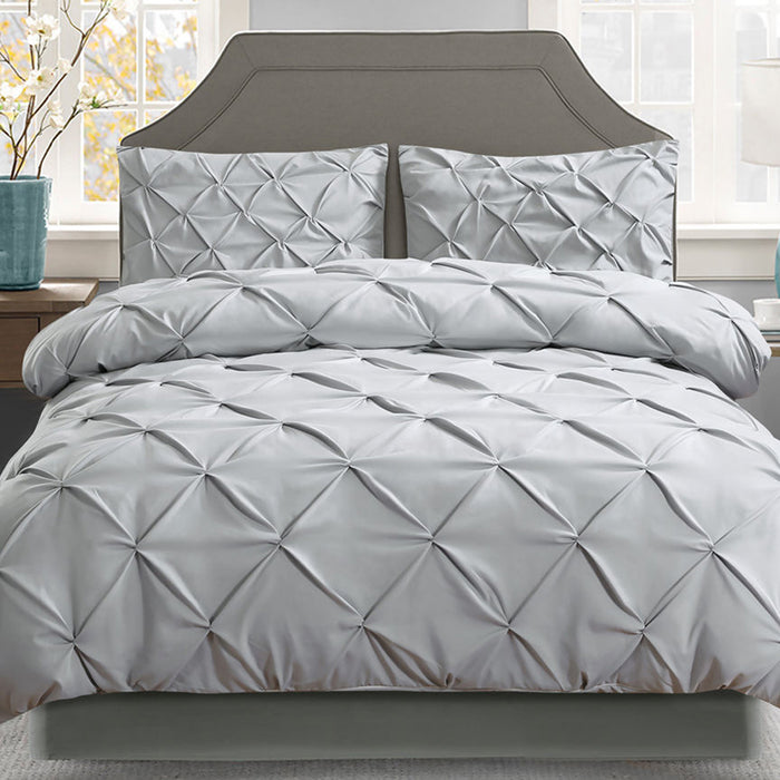 Giselle Bedding Queen Size Quilt Cover Set - Grey