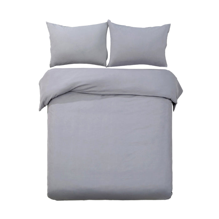 Giselle Bedding Super King Size Classic Quilt Cover Set - Grey