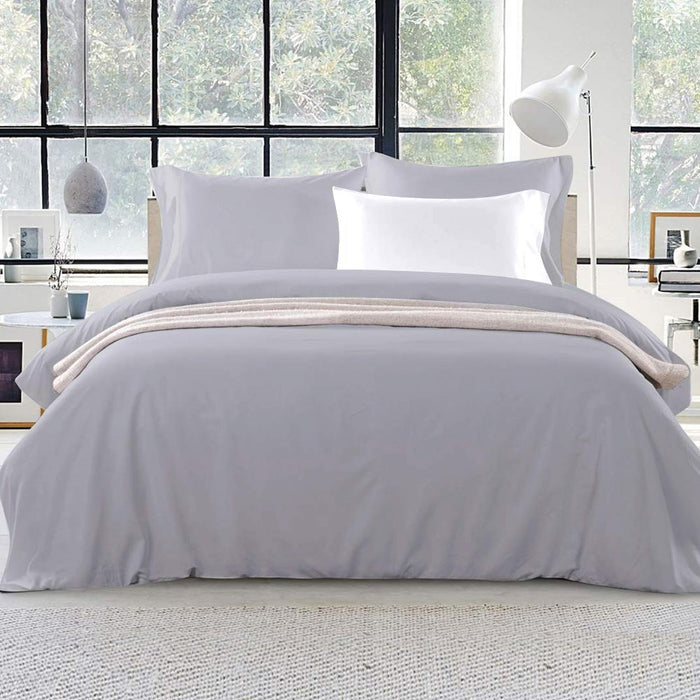 Giselle Bedding Super King Size Classic Quilt Cover Set - Grey