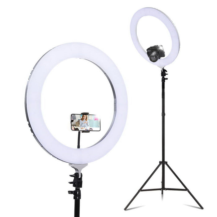 19" LED Ring Light 6500K 5800LM Dimmable Diva With Stand Make Up Studio Video