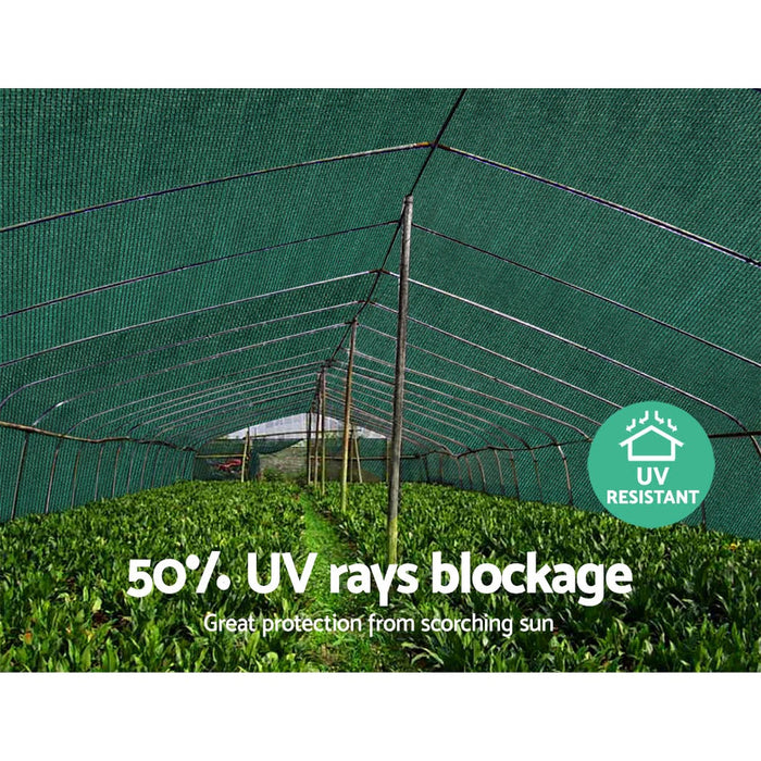 Instahut 50% UV Sun Shade Cloth Shadecloth Sail Roll Mesh Garden Outdoor 3.66x30m Green