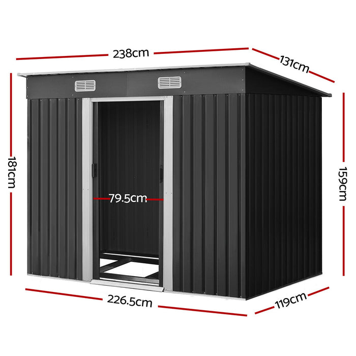 Giantz Garden Shed Outdoor Storage Sheds Tool Workshop 2.38x1.31M with Base
