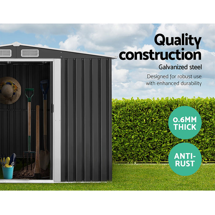 Giantz Garden Shed Outdoor Storage Sheds Tool Workshop 2.58X3.14X2.02M with Base